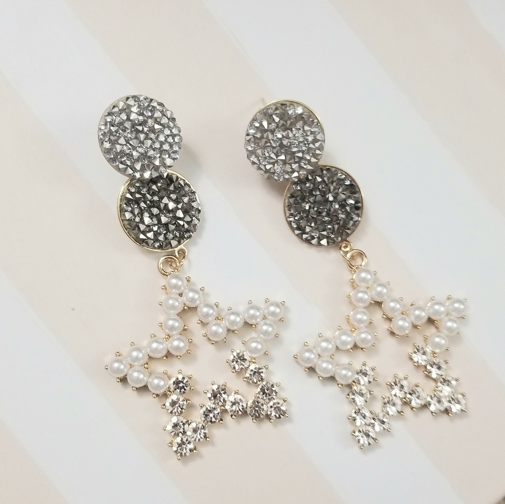 🍒S925 POST🍒 STARRY DROP EARRINGS - Picture 3 of 5